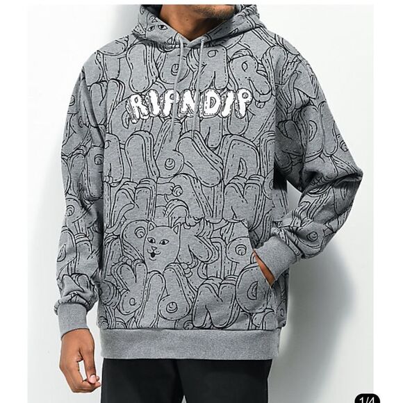 RIPNDIP Bubble Bobble Grey Hoodie - Picture 10 of 14